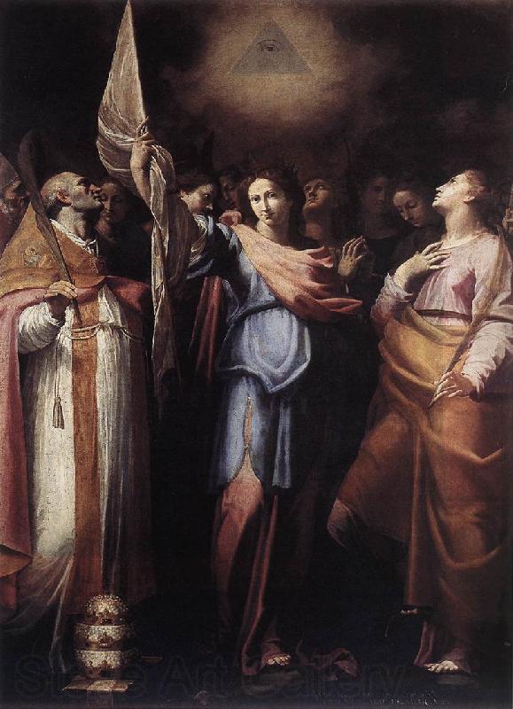 CAVAROZZI, Bartolomeo St Ursula and Her Companions with Pope Ciriacus and St Catherine of Alexandria g Norge oil painting art